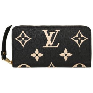 Louis Vuitton Bicolor Monogram Emplant Zippy wallet Black Beige